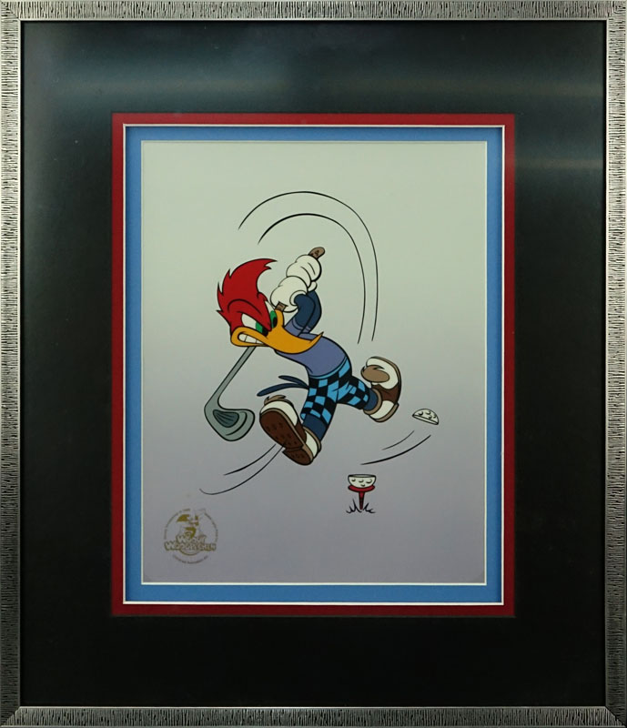 Woody Woodpecker "Mean Slice" Sericel by Universal Animation Art. Marked and dated 1998 lower left. 