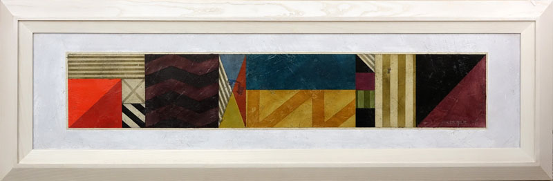 Aminah Robinson, American  (1940-2015) "Cipher Bar 19" Oil on Canvasboard Panel. 