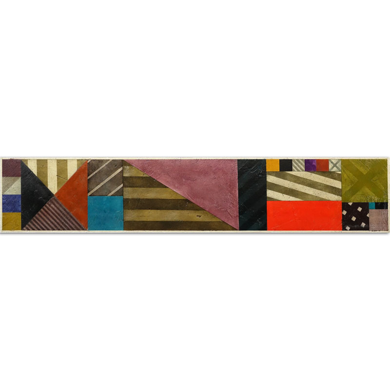 Aminah Robinson, American  (1940-2015) "Cipher Bar 20" Oil on Canvasboard Panel. 
