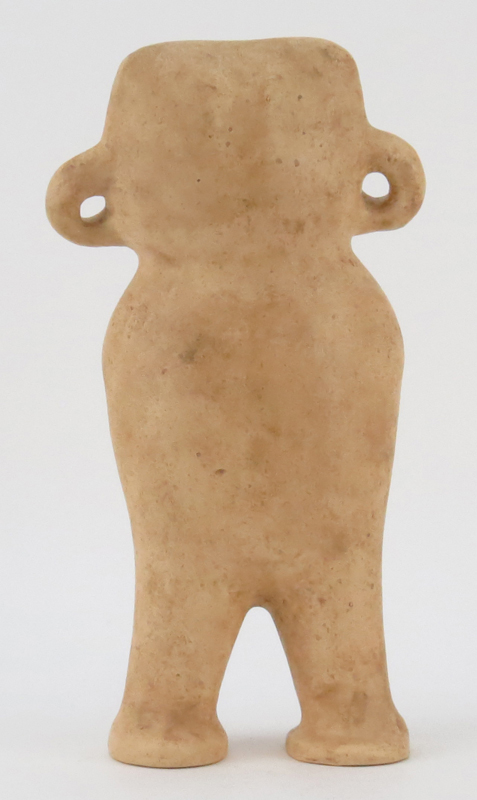 Inca Empire Polychrome Ceramic Fertility God Figurine.