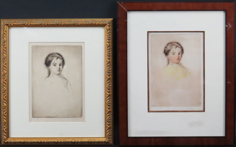 Collection of Two (2) Margery Ryerson, American (1886-1989) Etchings Depicting Young Girls. 