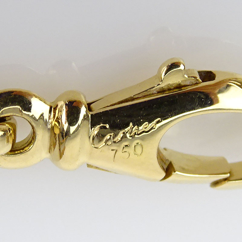 Cartier 18 Karat Yellow Gold Oval Flat Link Bracelet. Signed, numbered 863412.  