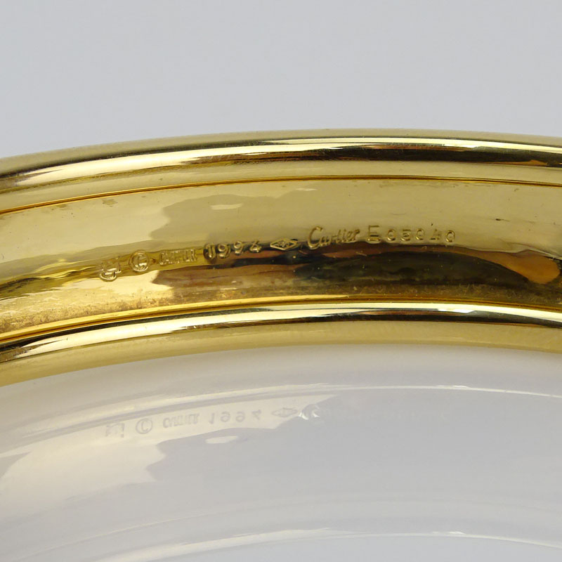 Cartier 18 Karat Yellow Gold Nouvelle Vague Dome Bangle Bracelet with Certificate and Box.