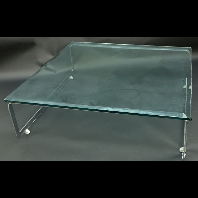 Pace Style Chrome and Glass Coffee Table.