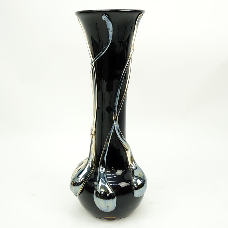 Ion Tamaian, Romanian (20th C) Large Art Glass Floor Vase. 