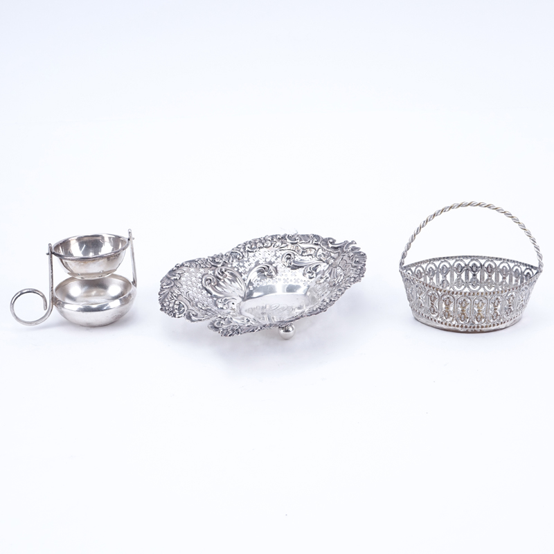 Grouping of Three (3) Sterling and Silver Plate Tableware.