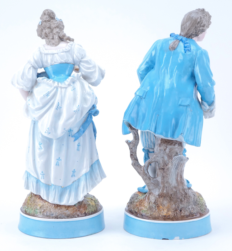 Pair of German Porcelain  Male and Female Figurines.