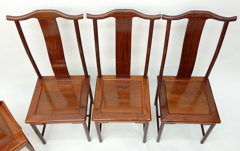 Set of Four (4) Chinese Yoke Back Side Chairs.