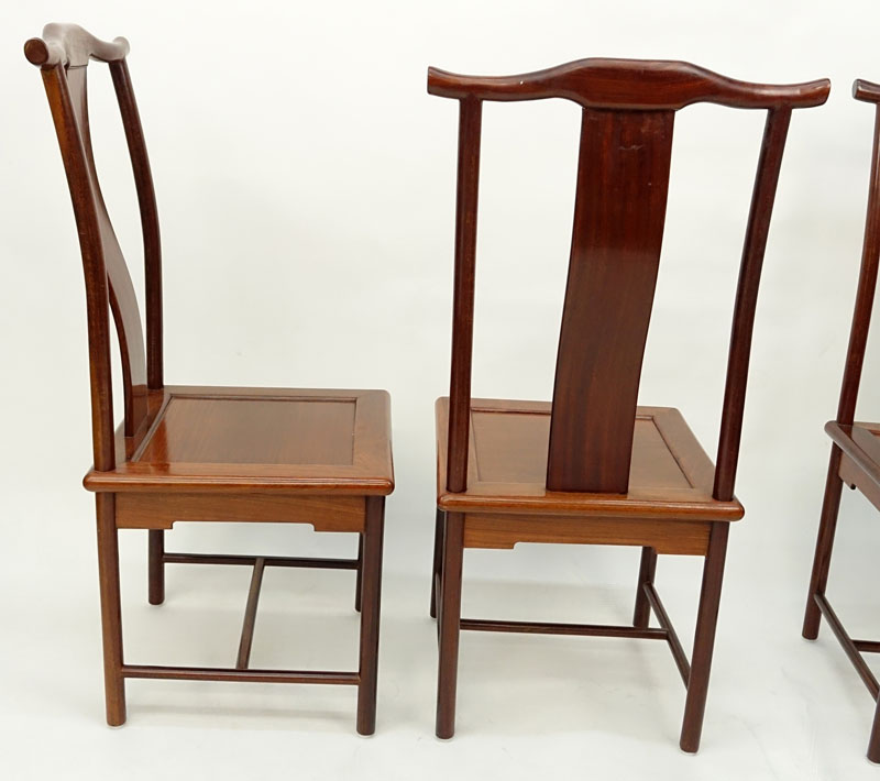 Set of Four (4) Chinese Yoke Back Side Chairs.