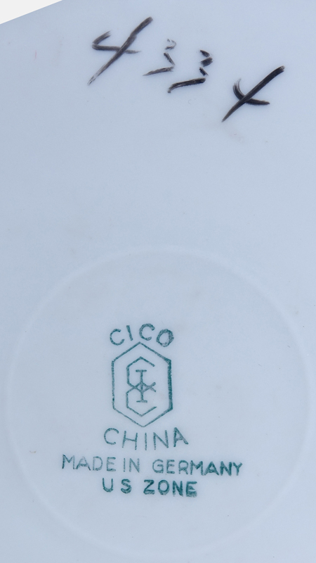Pair Vintage Framed Cico China Decorative Porcelain Plates.