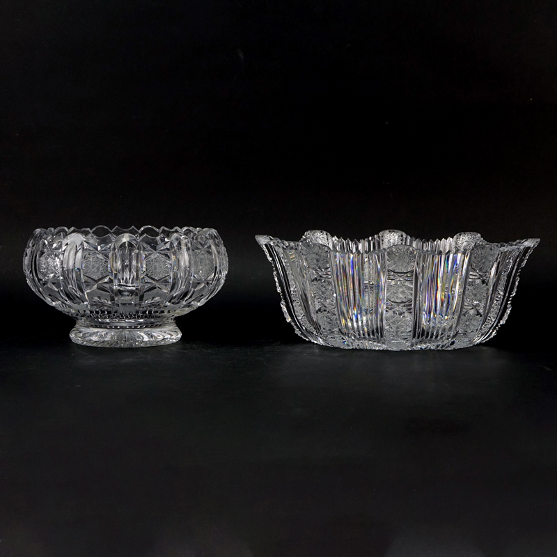 Two (2) Antique or Vintage Brilliant Cut Glass Bowls.