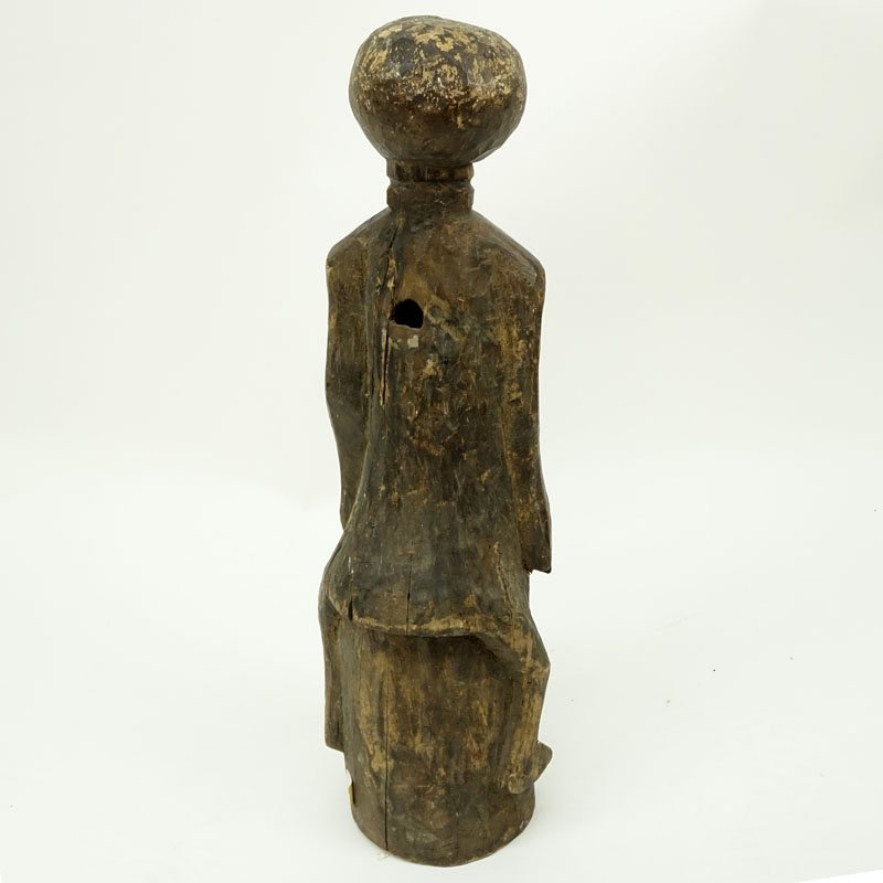 Old Tribal Wood Carved Fertility Idol. Sticker label lower, originally priced at $2450.00. 