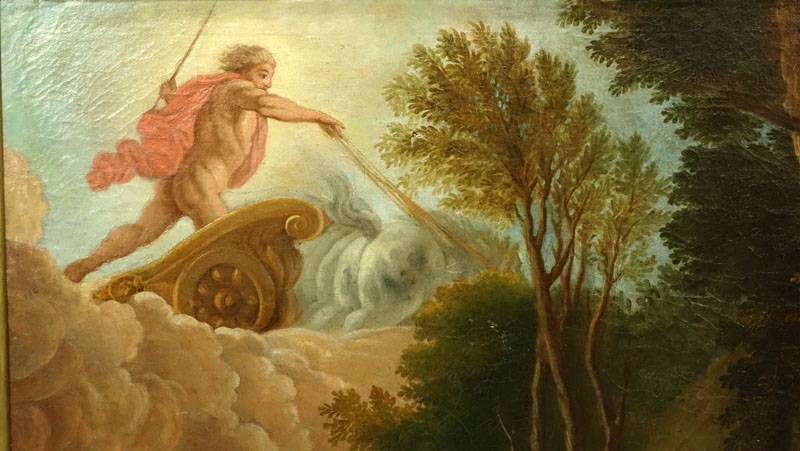 Jacques-Francois Delyen, French (1684 - 1761) Oil on canvas "Apollo & Daphne". 