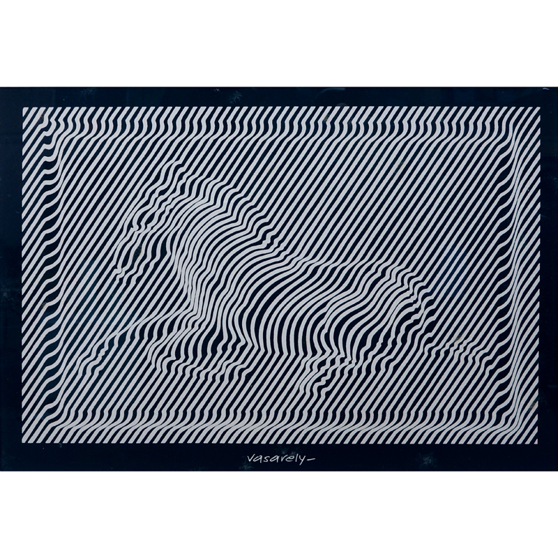 Victor Vasarely, French/Hungarian (1906-1997) "Zebra" Silkscreen in Black on Wove Paper. 