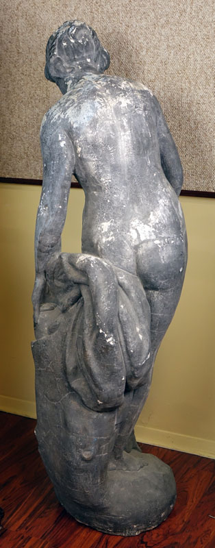 Large Mannerist Style Nude Polychrome Concrete Sculpture.