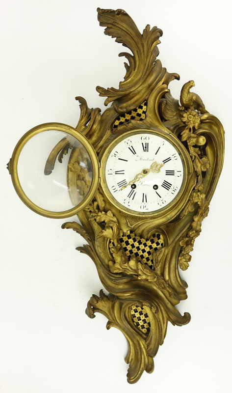 Antique French Gilt Bronze Cartel Clock.