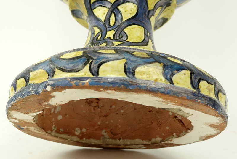 19th Century Italian Faience Majolica Renaissance Style Pottery Urn.