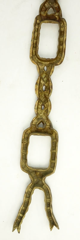 Antique French Bronze Ribbon and Bow Applique.