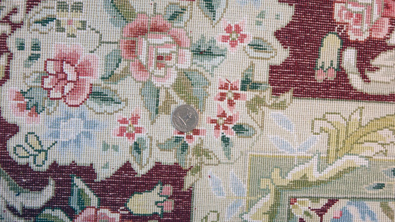 Fine Chinese Silk Floral Rug. 120 lines. Good condition.