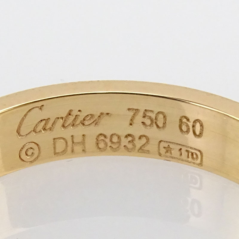 Vintage Cartier 18 Karat Yellow Gold Love Ring Band.