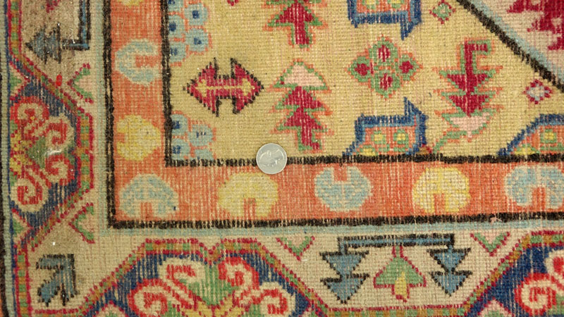 Semi-Antique Persian Rug. Some discoloration, wear to fringes and edges, dirty. 