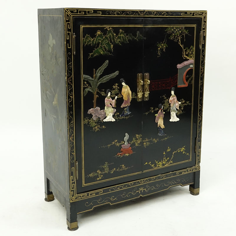 Mid Century Chinese Lacquered Cabinet.