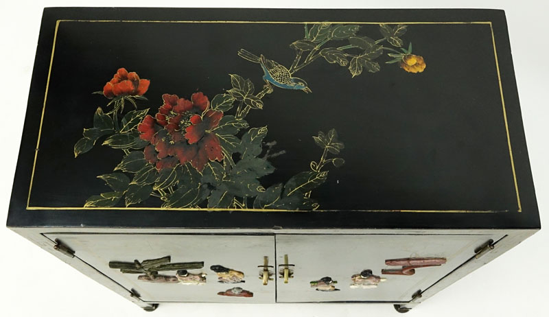 Mid Century Chinese Lacquered Cabinet.