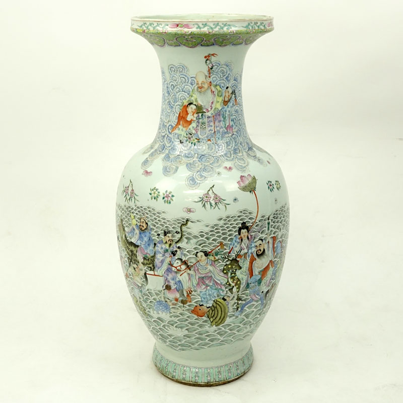 Palace Size Antique Chinese Republic Period "Immortals" Porcelain Vase. 