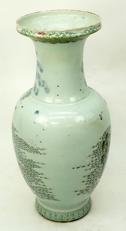 Palace Size Antique Chinese Republic Period "Immortals" Porcelain Vase. 