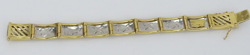 Vintage Tiffany & Co by Paloma Picasso Platinum and 18 Karat Yellow Gold Link Bracelet.