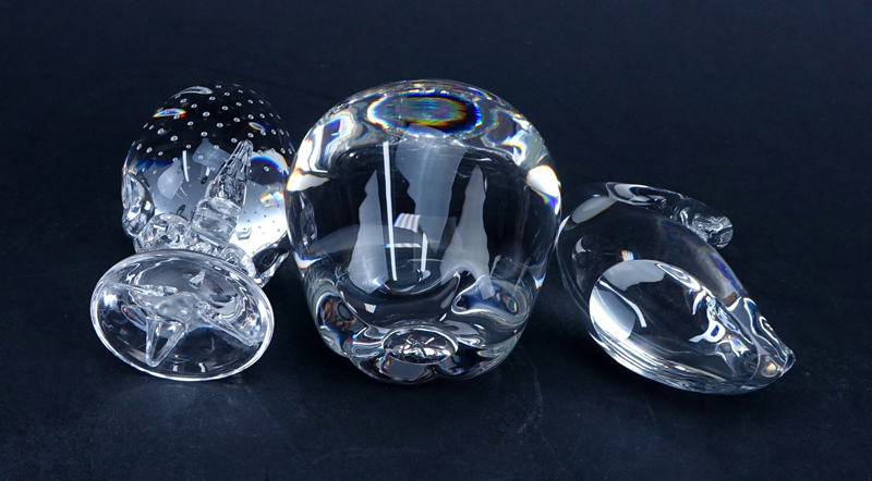 Collection of Three (3) Steuben Crystal Figurines.