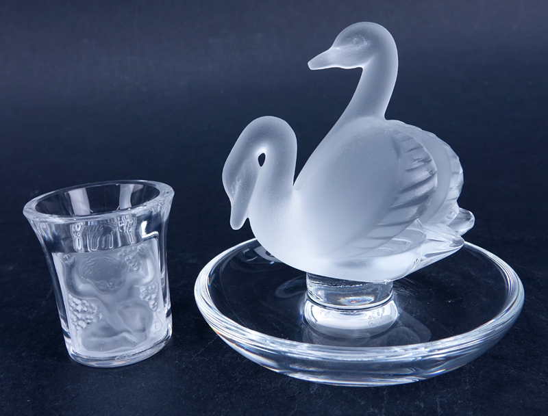 Collection of Four (4) Lalique Crystal Tableware.
