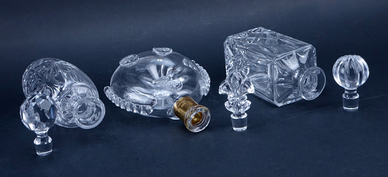 Collection of Three (3) Crystal Decanters.