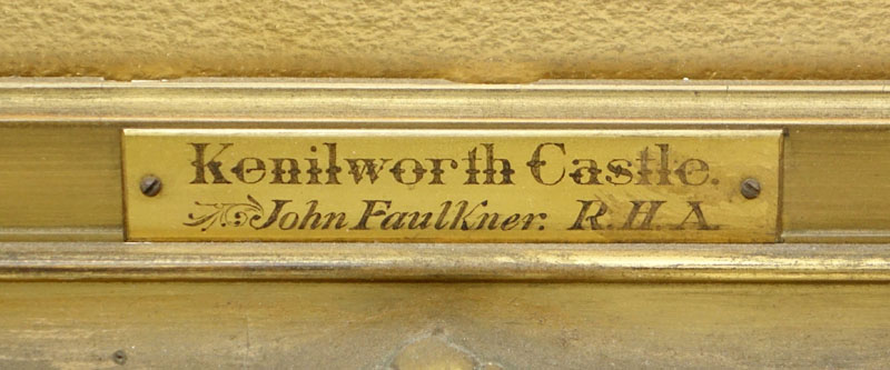 John Faulkner, Irish (1835-1894) Watercolor on Paper, Kenilworth Castle. 
