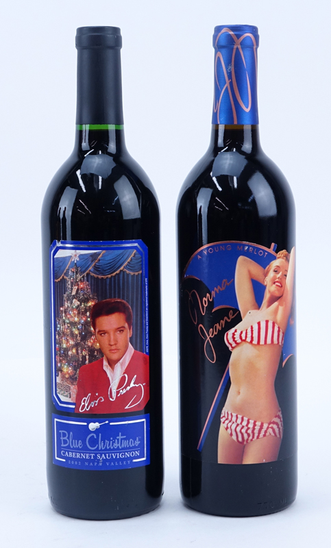 Nine (9) Collectible Norma Jean and Elvis Wines.