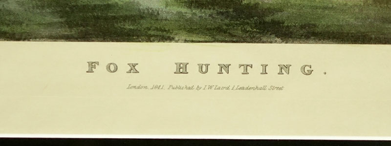 Three (3) Antique Fox Hunting Engravings.