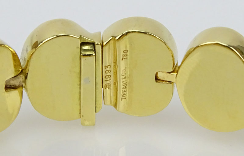 Vintage Tiffany & Co 18 Karat Yellow Gold Spiro Swirl Link Bracelet.