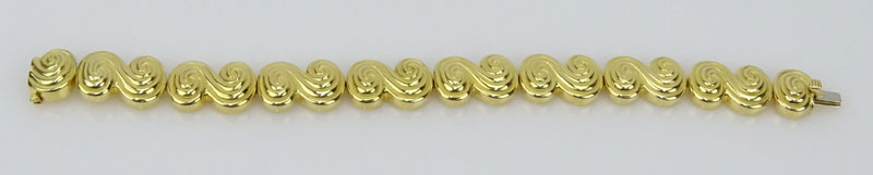 Vintage Tiffany & Co 18 Karat Yellow Gold Spiro Swirl Link Bracelet.