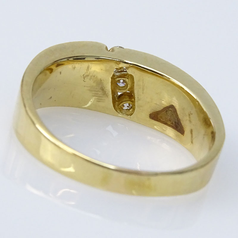 Vintage Black Opal, Diamond and 14 Karat Yellow Gold Ring.