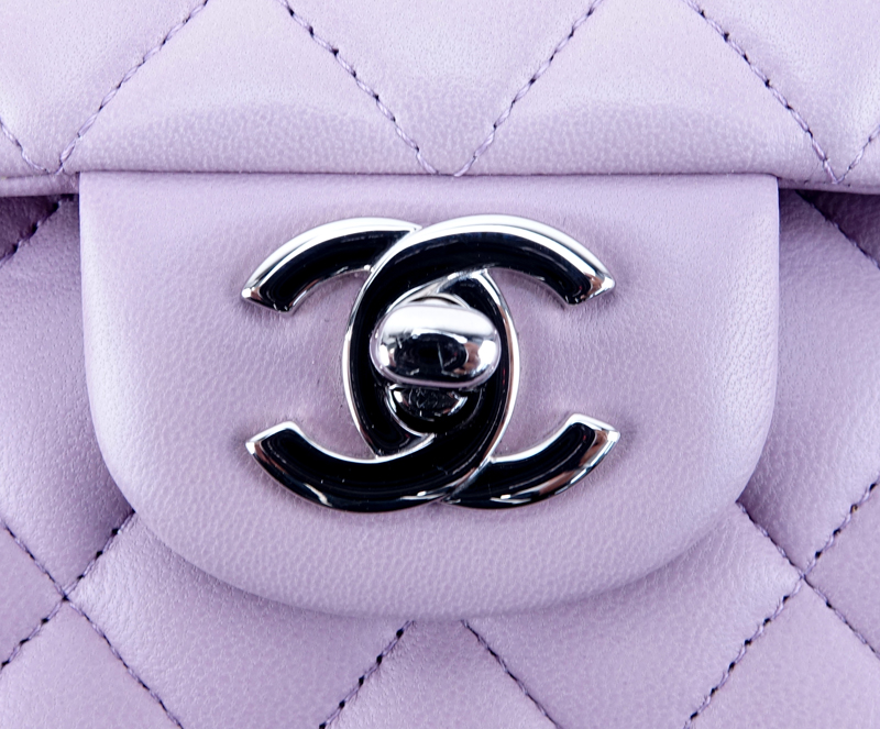 Chanel Lavender Quilted Lambskin Leather Classic Double Flap Bag ...