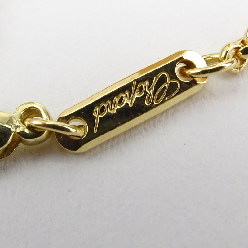 Vintage Chopard Happy Diamond and Multi Gemstone 18 Karat Yellow Gold Mouse Pendant Necklace.