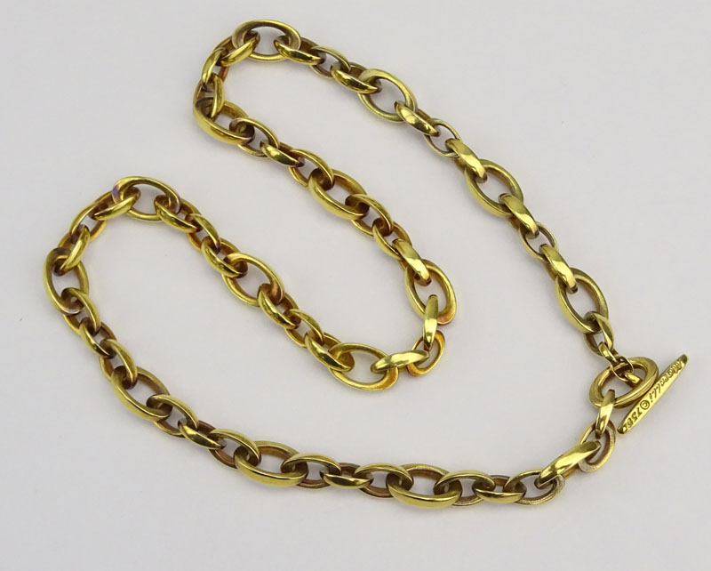 Vintage Paul Morelli 18 Karat Yellow Gold Link Necklace.