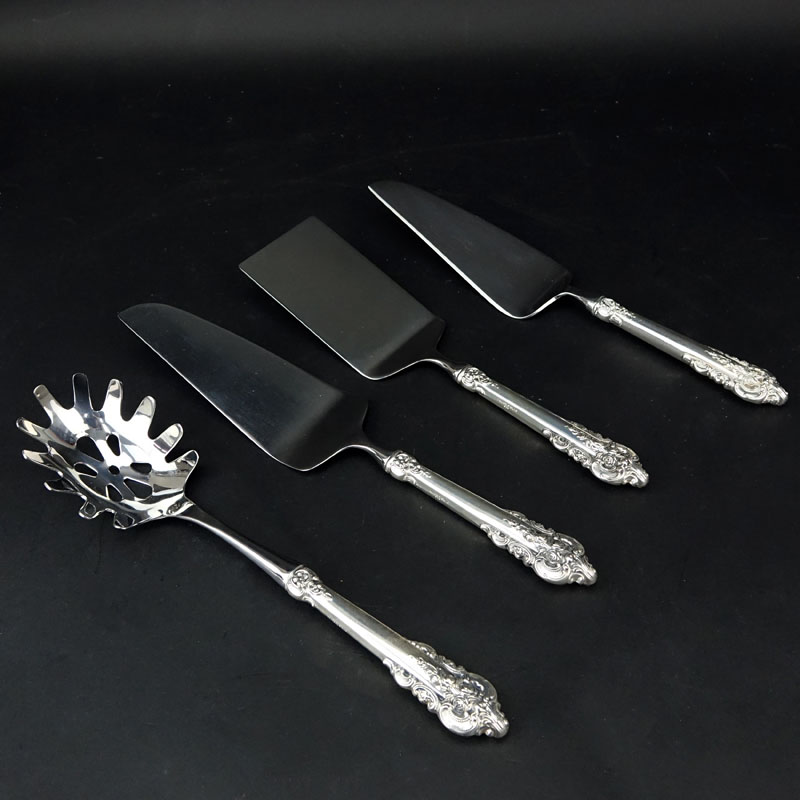 Collection of Four (4) Wallace "Grand Baroque" Sterling Silver Handled Tableware.