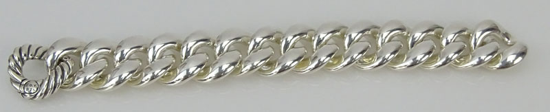 David Yurman Sterling Silver Wide Link Bracelet.