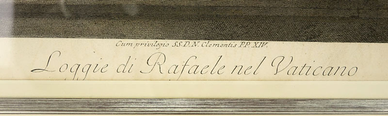 After: Raffaello Sanzio, Italian (1483-1520) Delle Logge di Rafaele nel Vaticano Color Engraving.