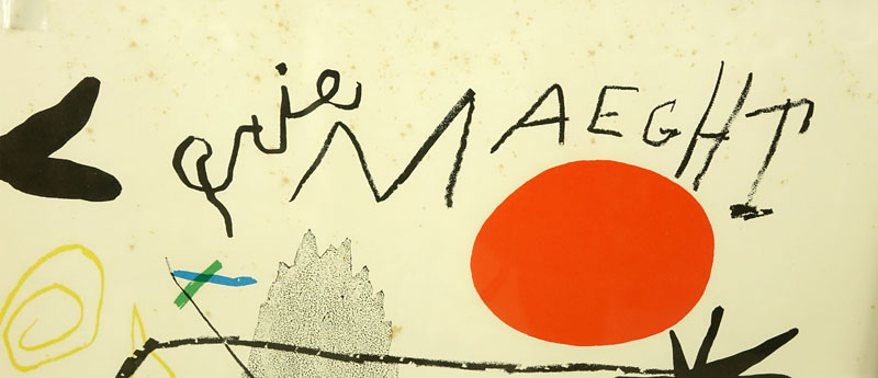 Joan Miro Gallerie Maeght Poster Print. Foxing and toning to paper.