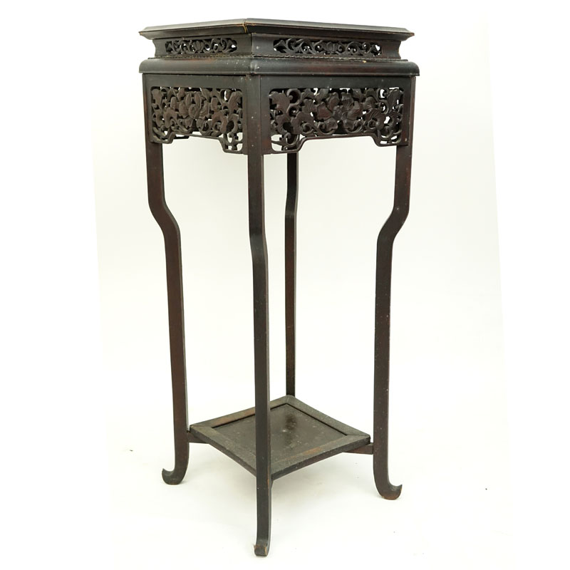 19/20th Century Chinese Carved Plant Stand.