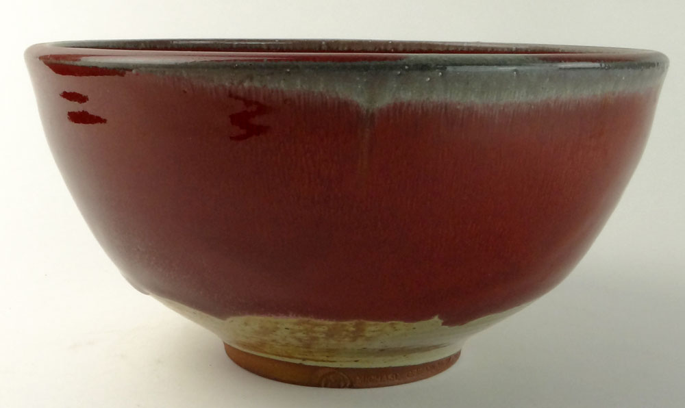 Vintage Circa 1979 Michael Obranovich Glazed Pottery Bowl.
