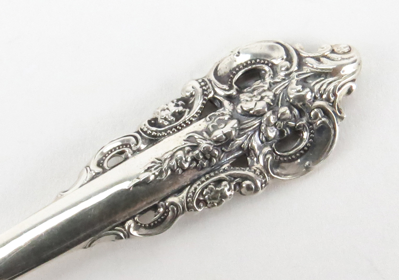 Set of Twelve (12) Wallace "Grand Baroque" Sterling Silver Ice Tea Spoons. 