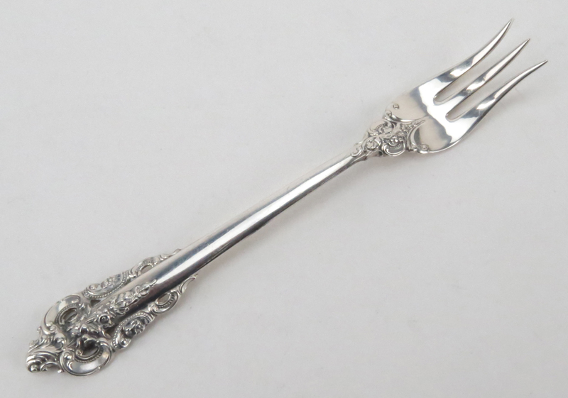 Set of Twelve (12) Wallace "Grand Baroque" Sterling Silver Cocktail/Seafood Forks. 